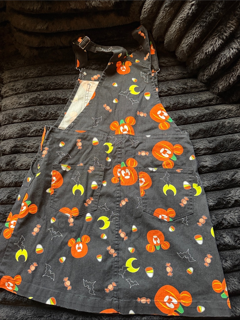 Disney Black Halloween Pumpkin Mickey Overall Dress - Picture 4 of 4